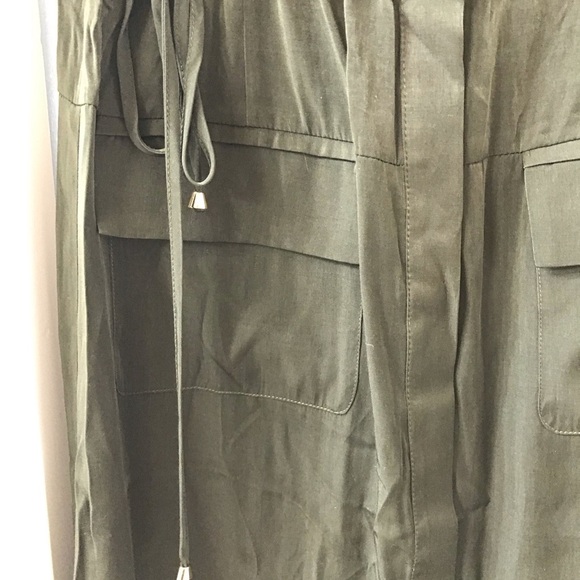 Ann Taylor Sleeveless Shirt Dress in Olive Green NWT - Picture 5 of 6